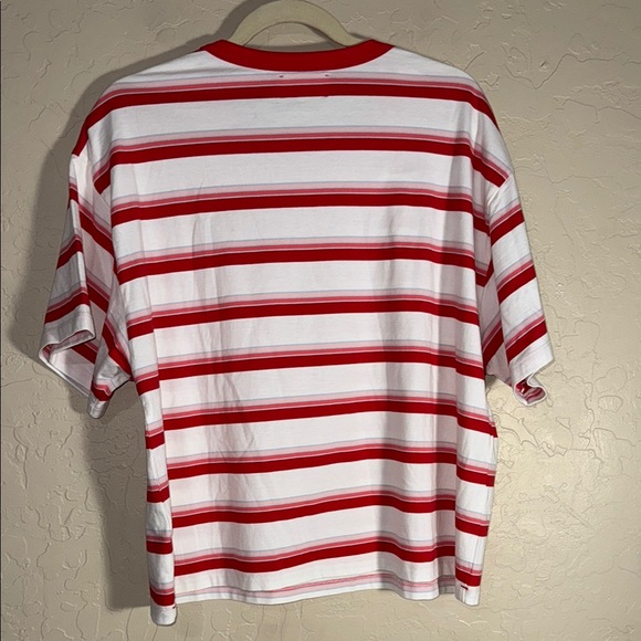 Xirena striped pocket short sleeve Paulina tee in popsicle size large. - Picture 5 of 6